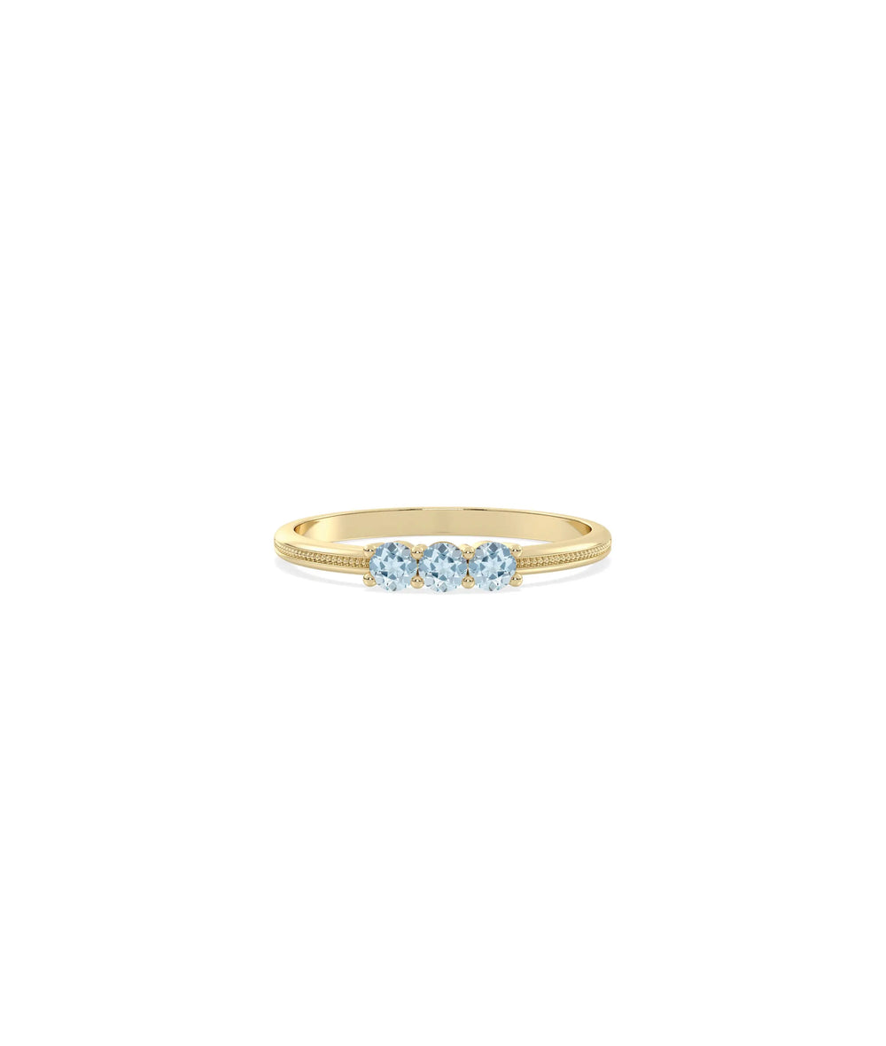 3 Stone Birthstone Prong Set Ring - 79e | Everyday 14K Gold Jewelry