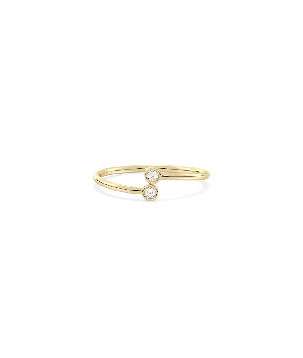 2 Stone Birthstone and Diamond Ring - 79e | Everyday 14K Gold Jewelry