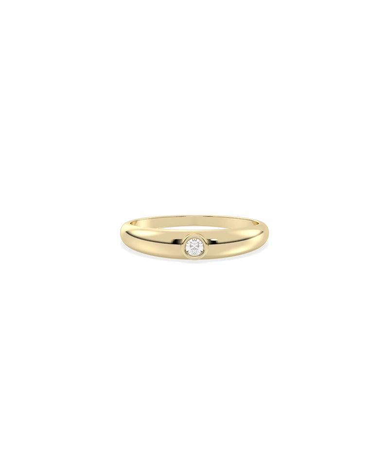 Birthstone Bezel Set Band Ring - 79e | Everyday 14K Gold Jewelry