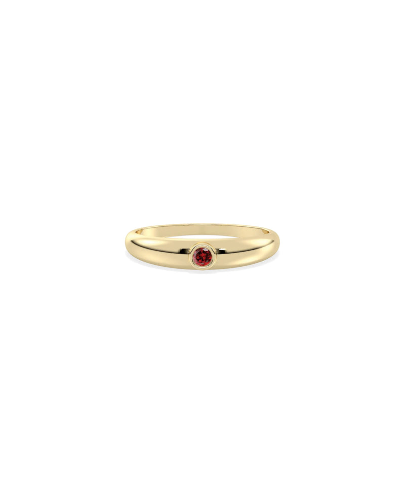 Birthstone Bezel Set Band Ring - 79e | Everyday 14K Gold Jewelry
