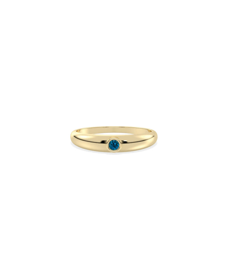 Birthstone Bezel Set Band Ring - 79e | Everyday 14K Gold Jewelry