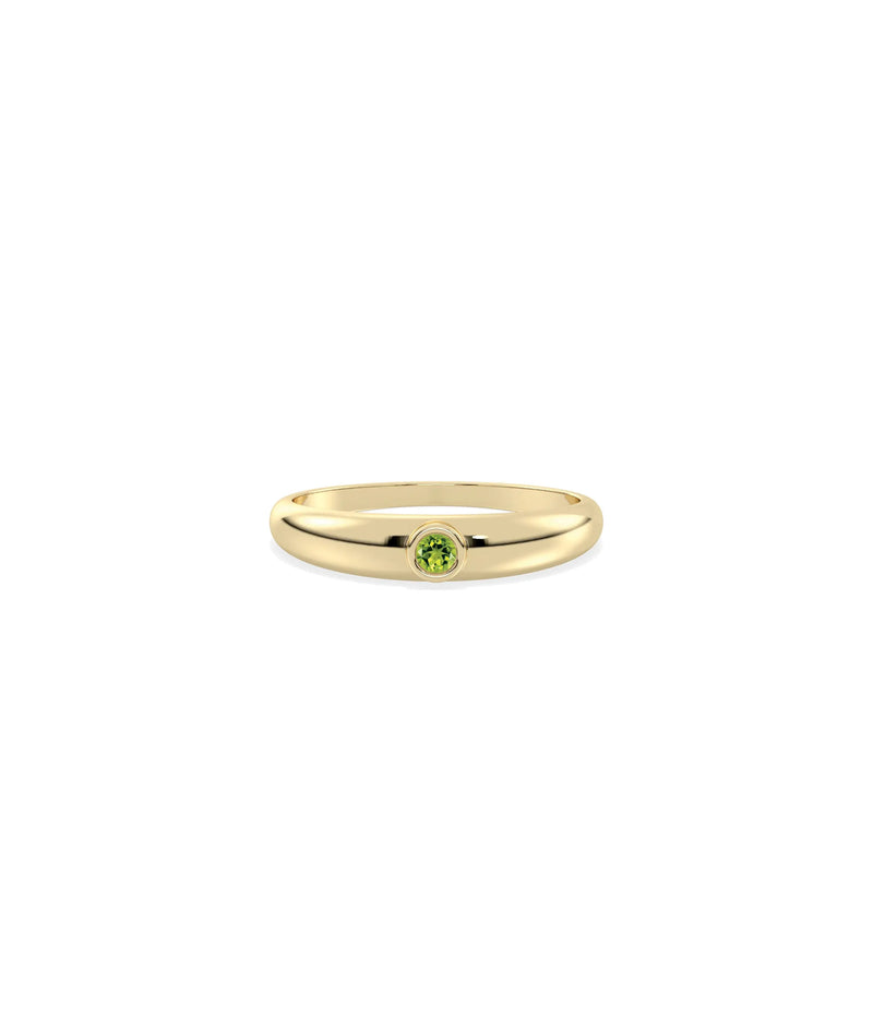 Birthstone Bezel Set Band Ring - 79e | Everyday 14K Gold Jewelry