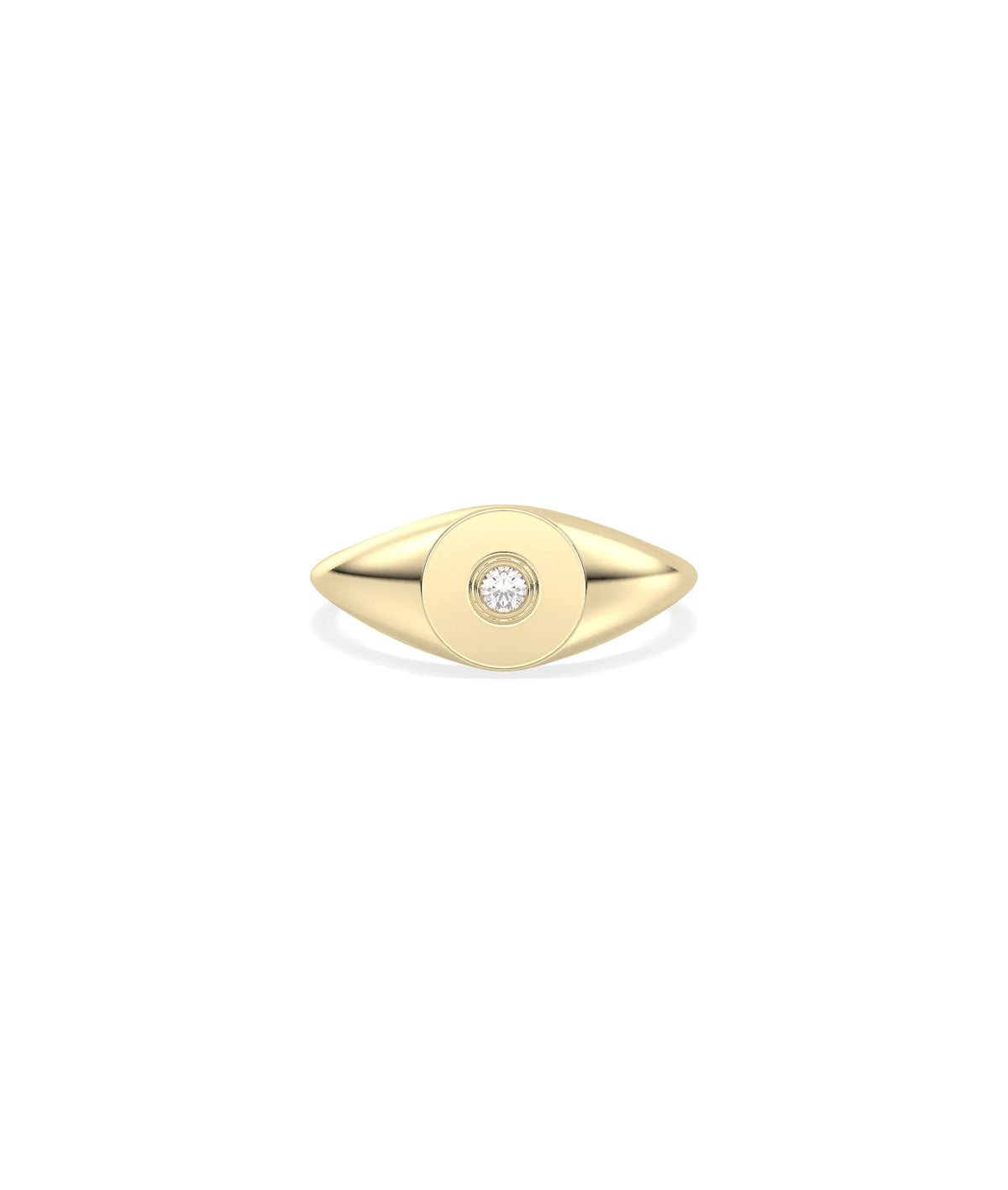 Birthstone Signet Bezel Set Ring - 79e | Everyday 14K Gold Jewelry