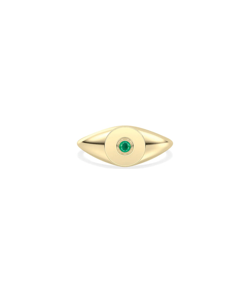 Birthstone Signet Bezel Set Ring - 79e | Everyday 14K Gold Jewelry