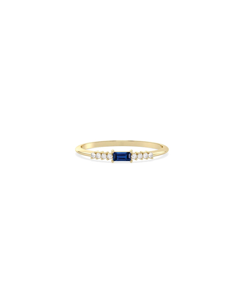 Birthstone Baguette and Diamond Ring - 79e | Everyday 14K Gold Jewelry
