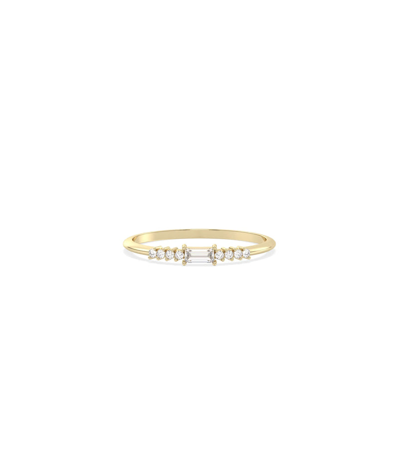 Birthstone Baguette and Diamond Ring - 79e | Everyday 14K Gold Jewelry