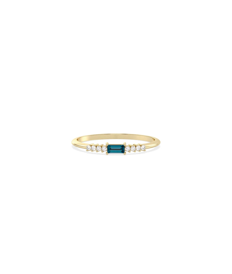 Birthstone Baguette and Diamond Ring - 79e | Everyday 14K Gold Jewelry