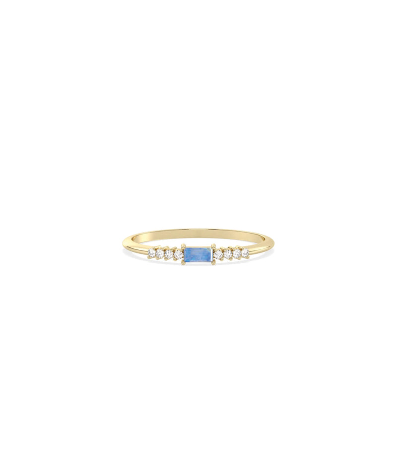 Birthstone Baguette and Diamond Ring - 79e | Everyday 14K Gold Jewelry