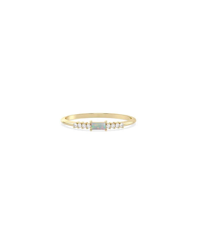 Birthstone Baguette and Diamond Ring - 79e | Everyday 14K Gold Jewelry