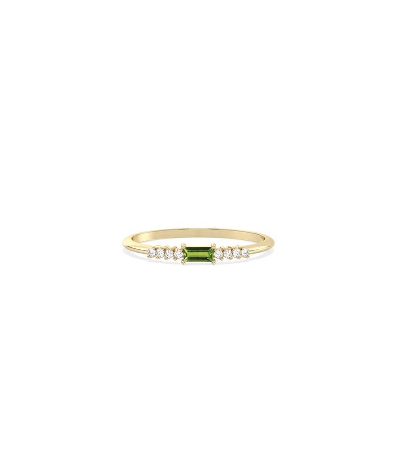 Birthstone Baguette and Diamond Ring - 79e | Everyday 14K Gold Jewelry
