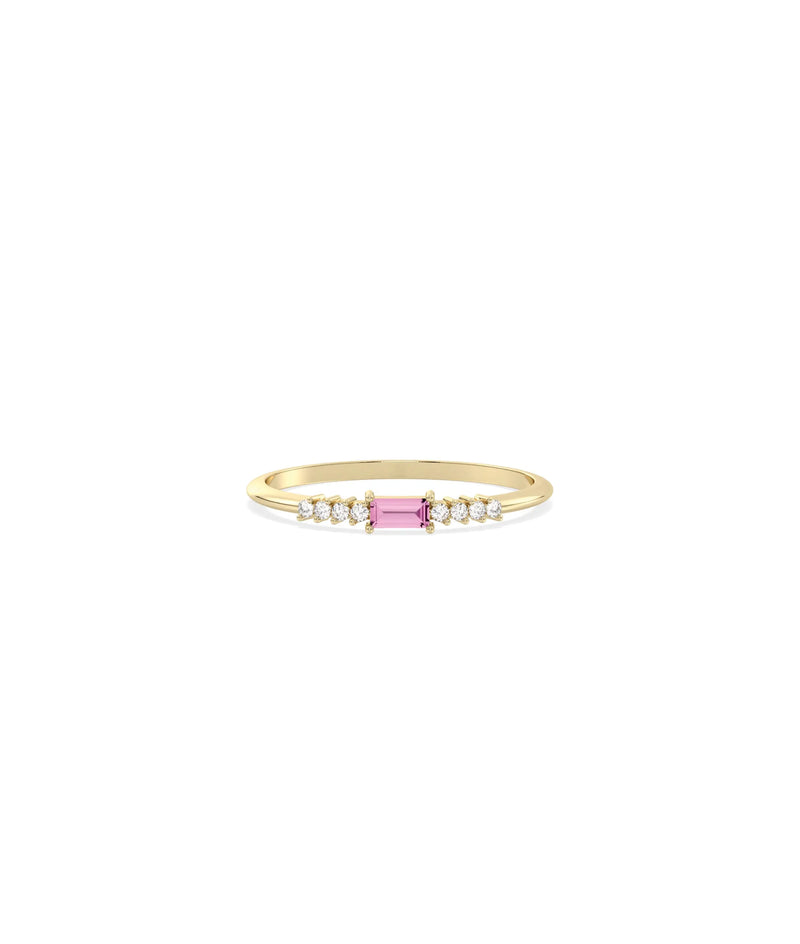 Birthstone Baguette and Diamond Ring - 79e | Everyday 14K Gold Jewelry