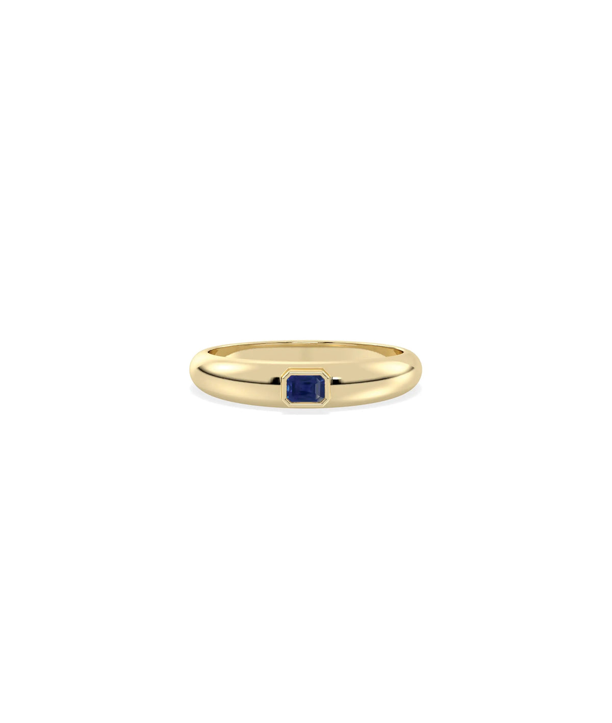 Birthstone Bezel Set Band Ring - 79e | Everyday 14K Gold Jewelry