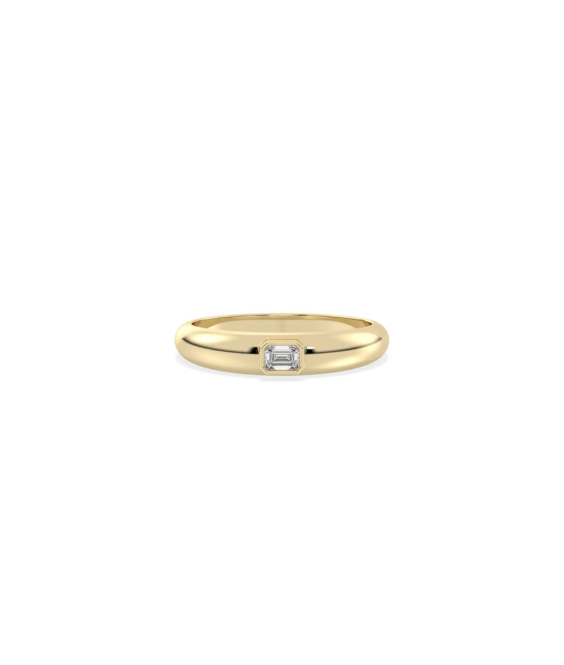Birthstone Bezel Set Band Ring - 79e | Everyday 14K Gold Jewelry