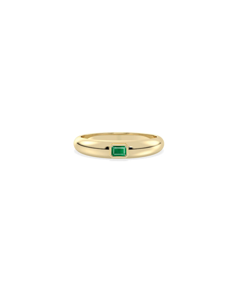 Birthstone Bezel Set Band Ring - 79e | Everyday 14K Gold Jewelry