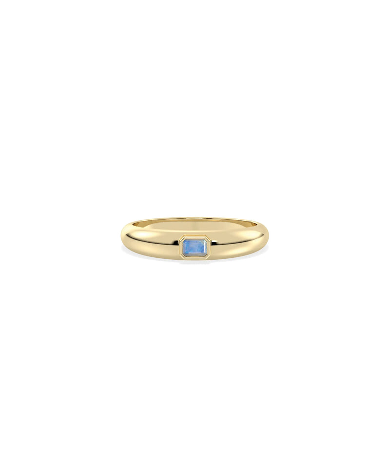 Birthstone Bezel Set Band Ring - 79e | Everyday 14K Gold Jewelry