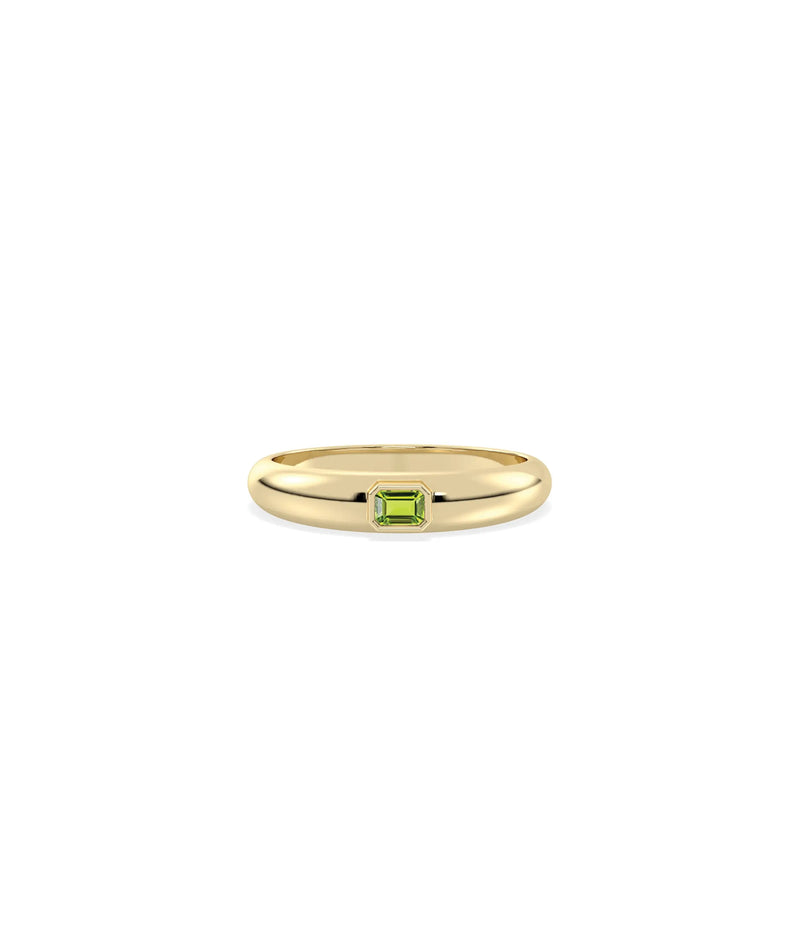 Birthstone Bezel Set Band Ring - 79e | Everyday 14K Gold Jewelry