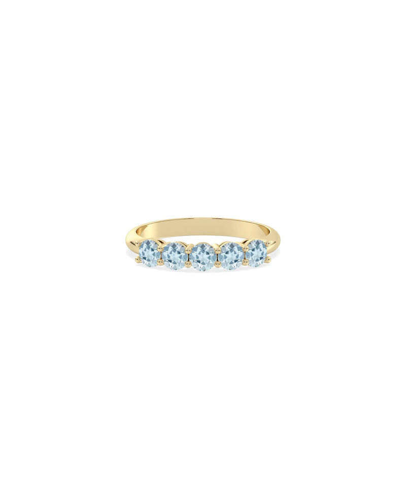 5 Stone Birthstone Band Ring - 79e | Everyday 14K Gold Jewelry
