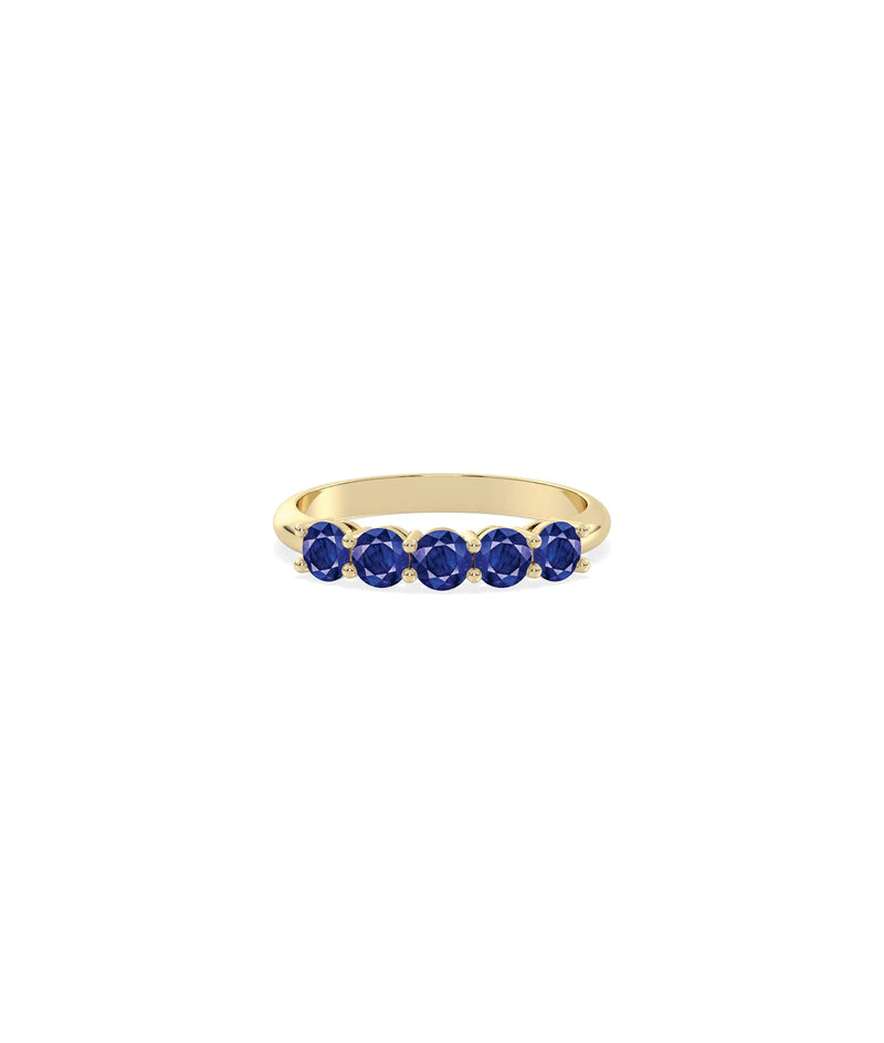 5 Stone Birthstone Band Ring - 79e | Everyday 14K Gold Jewelry
