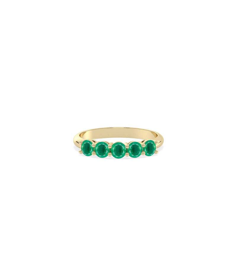5 Stone Birthstone Band Ring - 79e | Everyday 14K Gold Jewelry