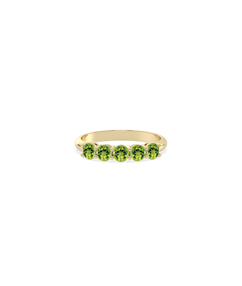 5 Stone Birthstone Band Ring - 79e | Everyday 14K Gold Jewelry