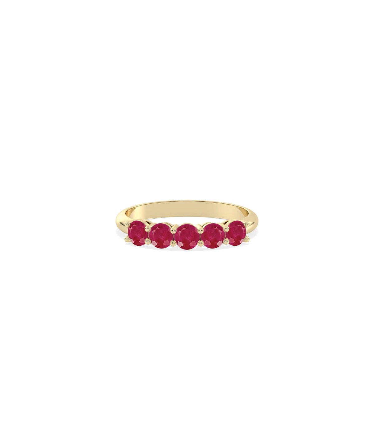 5 Stone Birthstone Band Ring - 79e | Everyday 14K Gold Jewelry