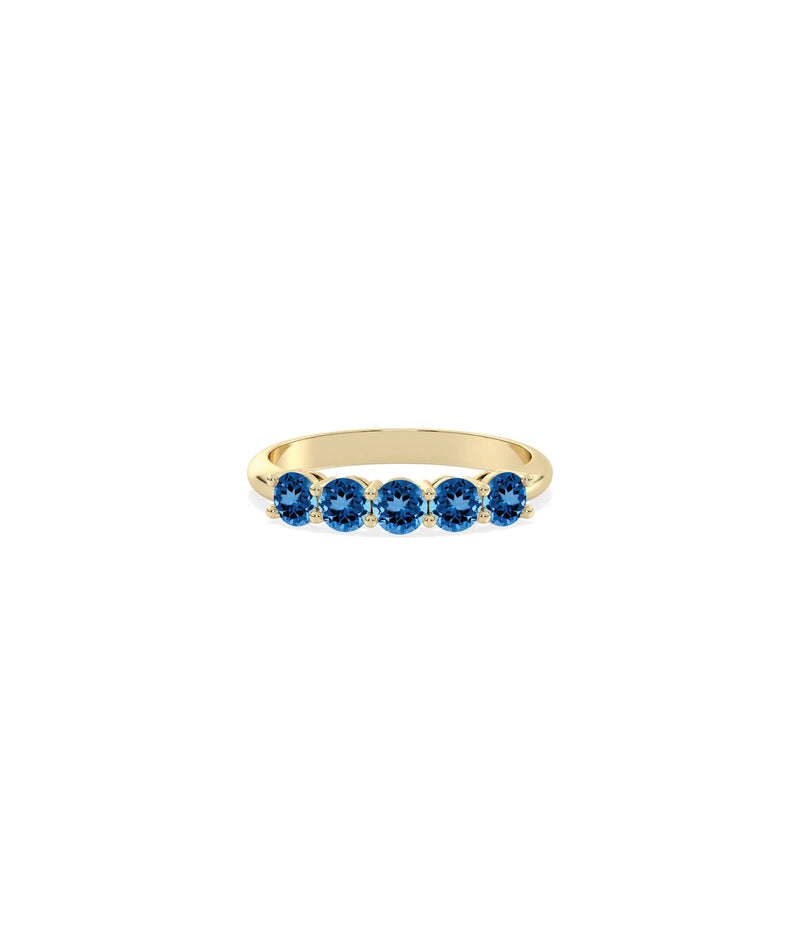 5 Stone Birthstone Band Ring - 79e | Everyday 14K Gold Jewelry