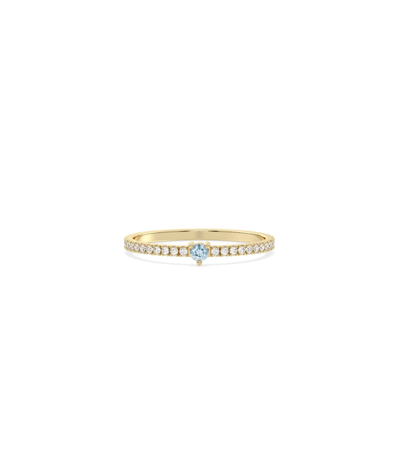 Birthstone and Diamond Band Ring - 79e | Everyday 14K Gold Jewelry