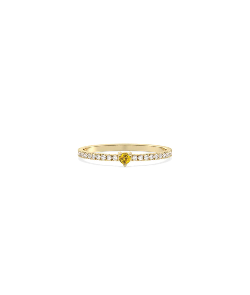 Birthstone and Diamond Band Ring - 79e | Everyday 14K Gold Jewelry