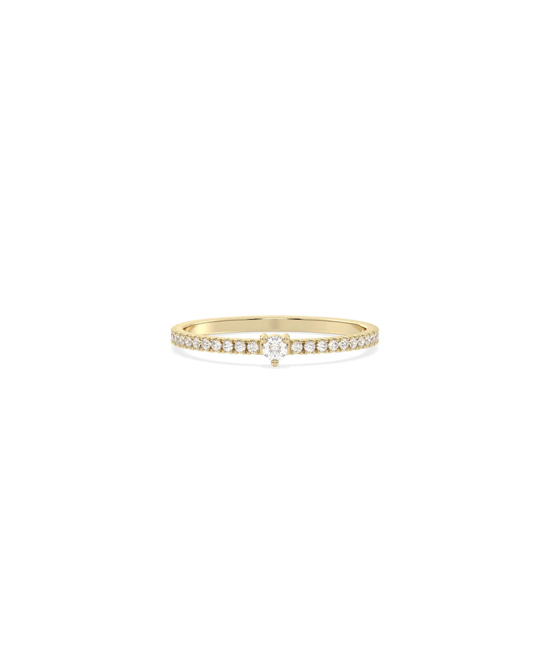 Birthstone and Diamond Band Ring - 79e | Everyday 14K Gold Jewelry
