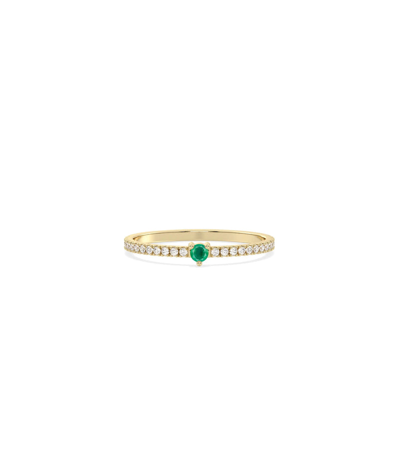 Birthstone and Diamond Band Ring - 79e | Everyday 14K Gold Jewelry
