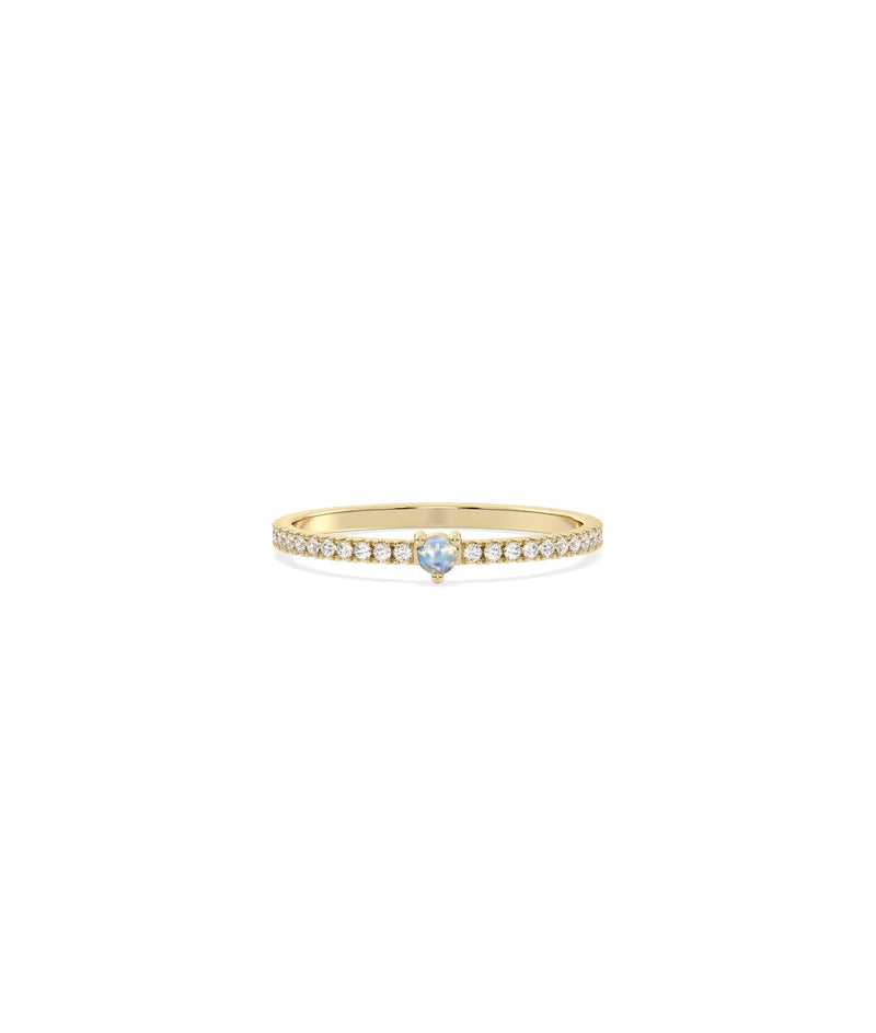 Birthstone and Diamond Band Ring - 79e | Everyday 14K Gold Jewelry