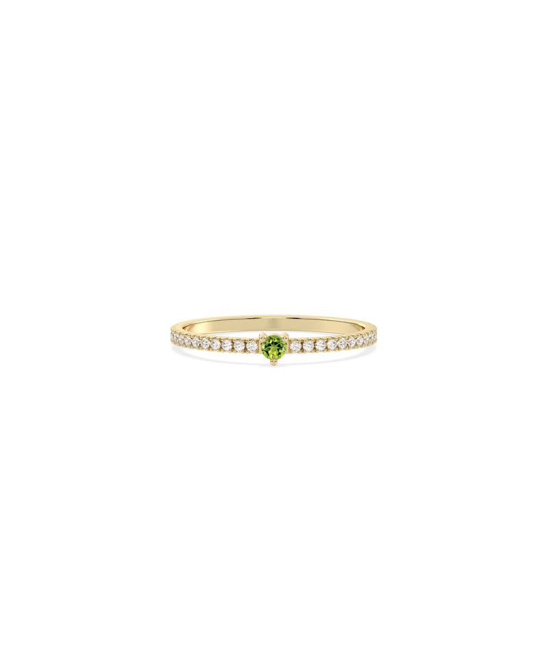 Birthstone and Diamond Band Ring - 79e | Everyday 14K Gold Jewelry