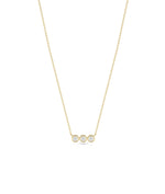 Birthstone 3 Stone Necklace - 79e | Everyday 14K Gold Jewelry