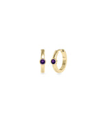 Birthstone Bezel Hoop Earring - 79e | Everyday 14K Gold Jewelry