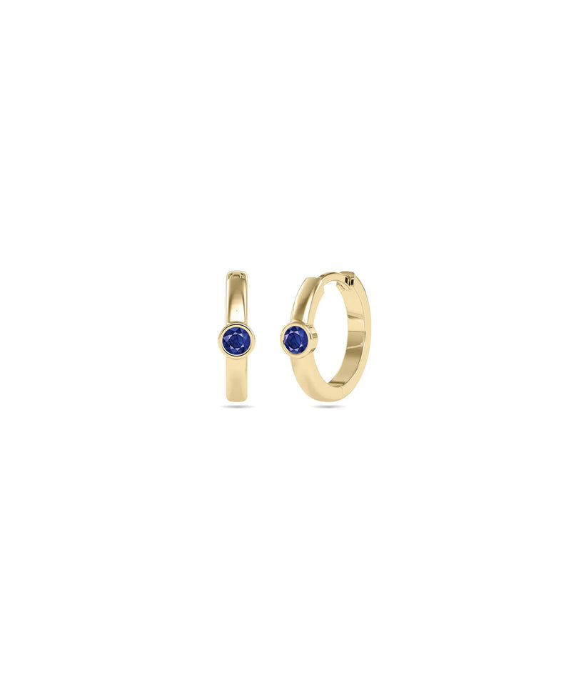 Birthstone Bezel Hoop Earring - 79e | Everyday 14K Gold Jewelry