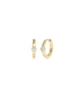 Bezel Set Solitaire Hoop Earrings