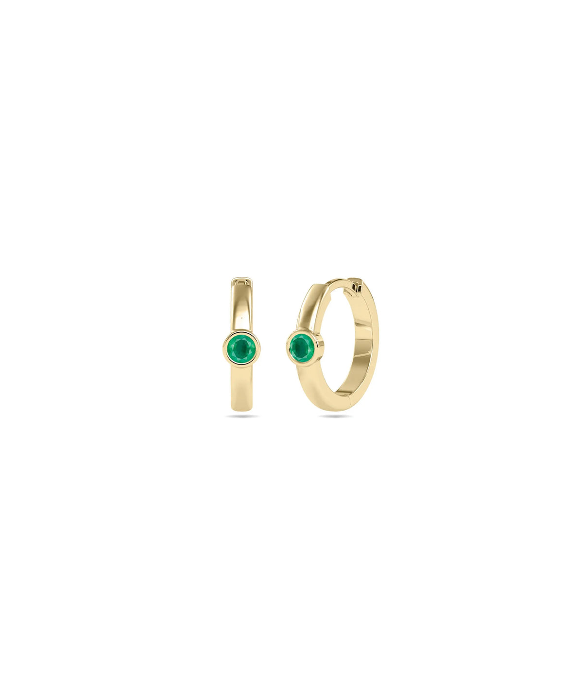 Birthstone Bezel Hoop Earring - 79e | Everyday 14K Gold Jewelry