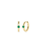 Birthstone Bezel Hoop Earring - 79e | Everyday 14K Gold Jewelry