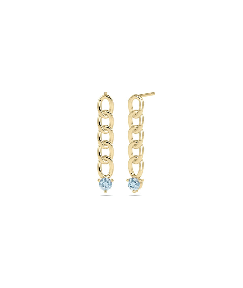 Birthstone Curb Link Earring - 79e | Everyday 14K Gold Jewelry