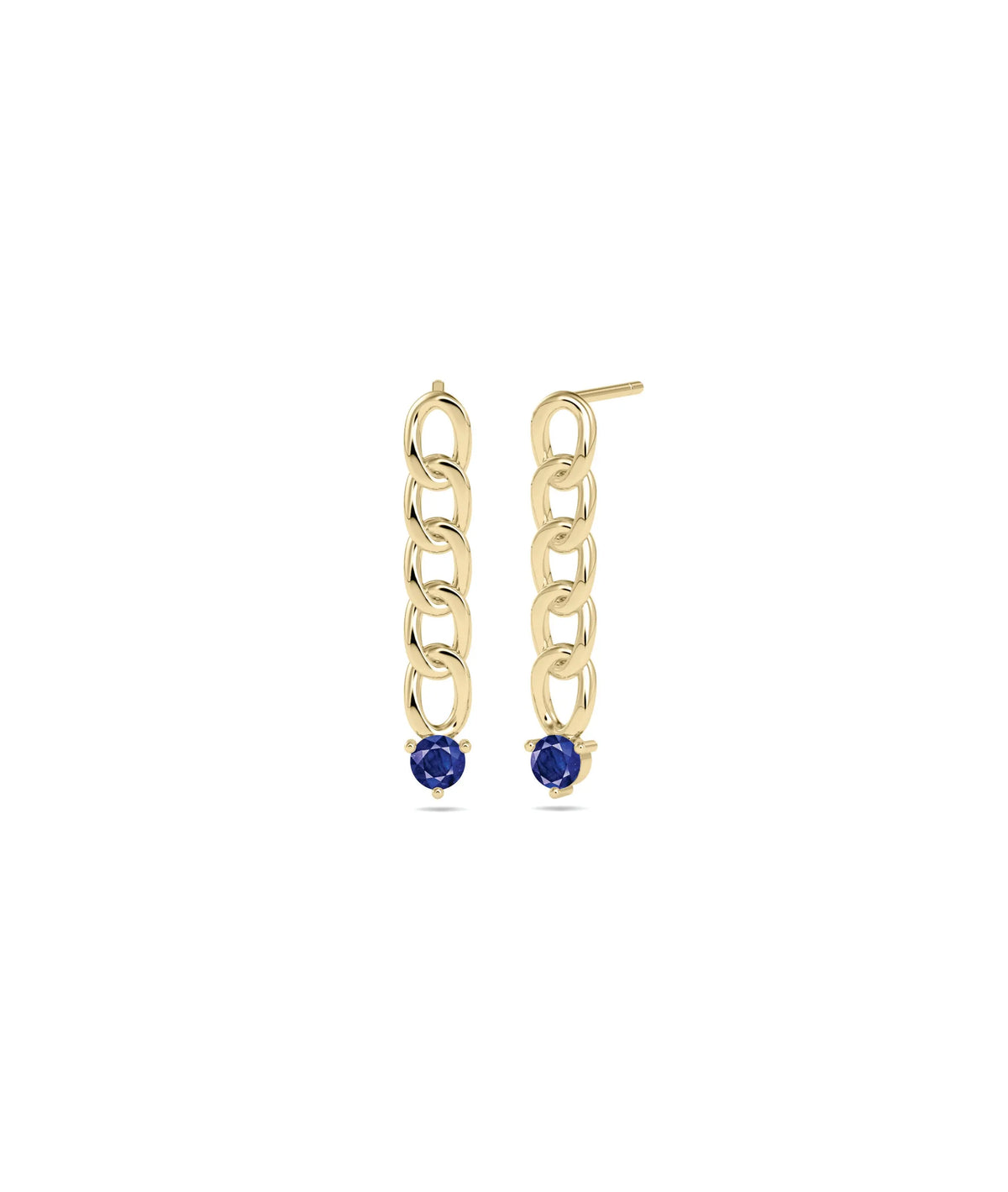 Birthstone Curb Link Earring - 79e | Everyday 14K Gold Jewelry