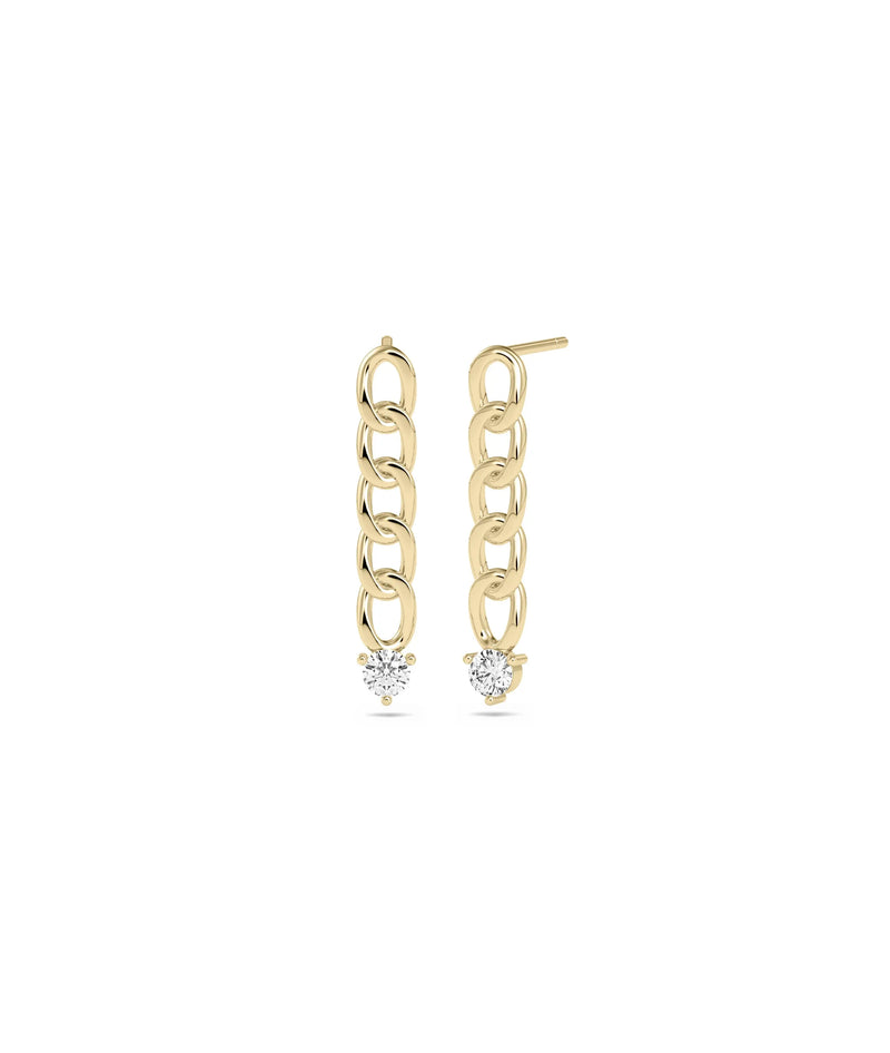 Birthstone Curb Link Earring - 79e | Everyday 14K Gold Jewelry