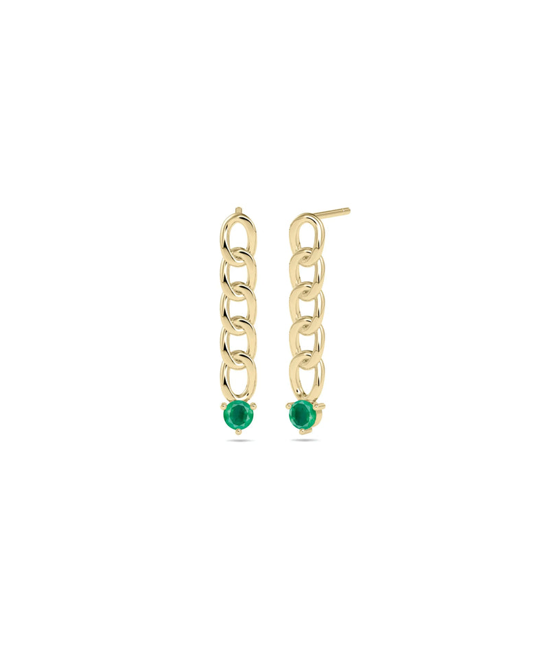 Birthstone Curb Link Earring - 79e | Everyday 14K Gold Jewelry