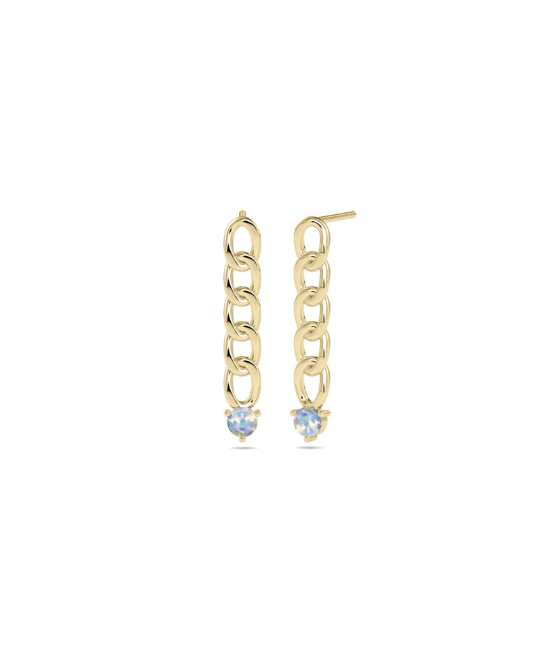 Birthstone Curb Link Earring - 79e | Everyday 14K Gold Jewelry