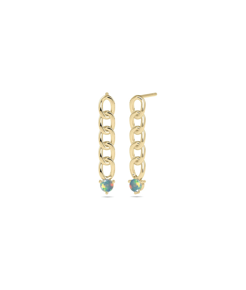 Birthstone Curb Link Earring - 79e | Everyday 14K Gold Jewelry
