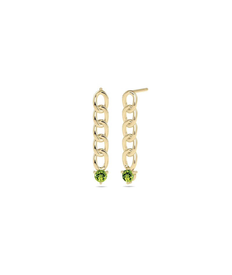 Birthstone Curb Link Earring - 79e | Everyday 14K Gold Jewelry