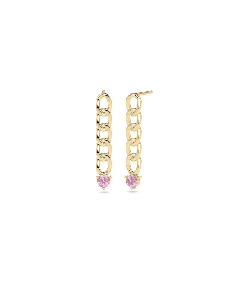 Birthstone Curb Link Earring - 79e | Everyday 14K Gold Jewelry
