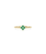 Birthstone Clover Beaded Band Ring - 79e | Everyday 14K Gold Jewelry