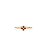 Birthstone Clover Beaded Band Ring - 79e | Everyday 14K Gold Jewelry