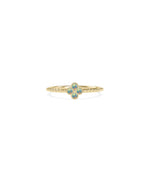 Birthstone Clover Beaded Band Ring - 79e | Everyday 14K Gold Jewelry