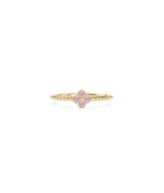 Birthstone Clover Beaded Band Ring - 79e | Everyday 14K Gold Jewelry